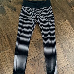 Lululemon black & white striped leggings